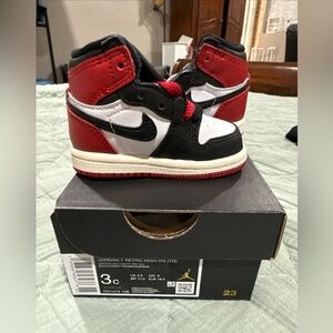Nike Kids Air Jordan 1 High - Black, Red, White Size 3c new with box!